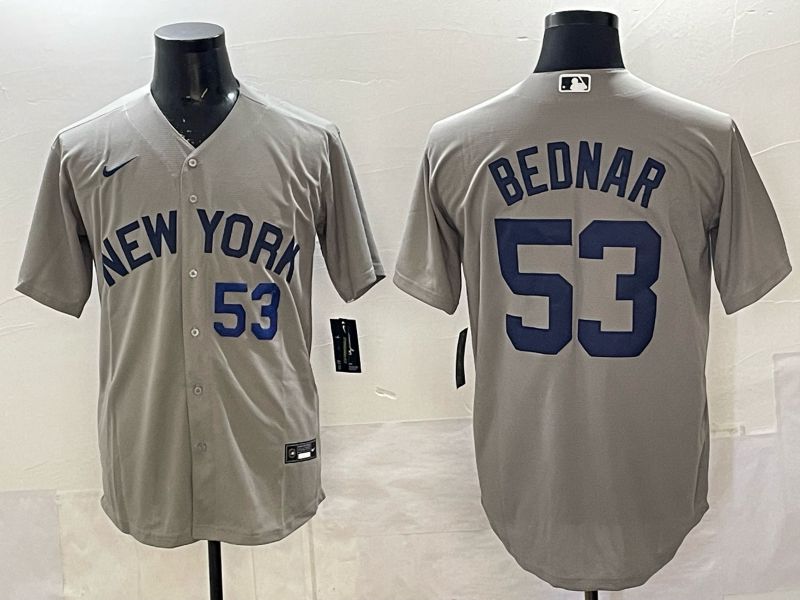 Men New York Yankees #53 Bednar Grey Game Nike MLB 2025 Jersey 07->new york yankees->MLB Jersey
